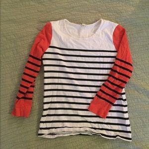 J. Crew Colorblock Striped 3/4 Top